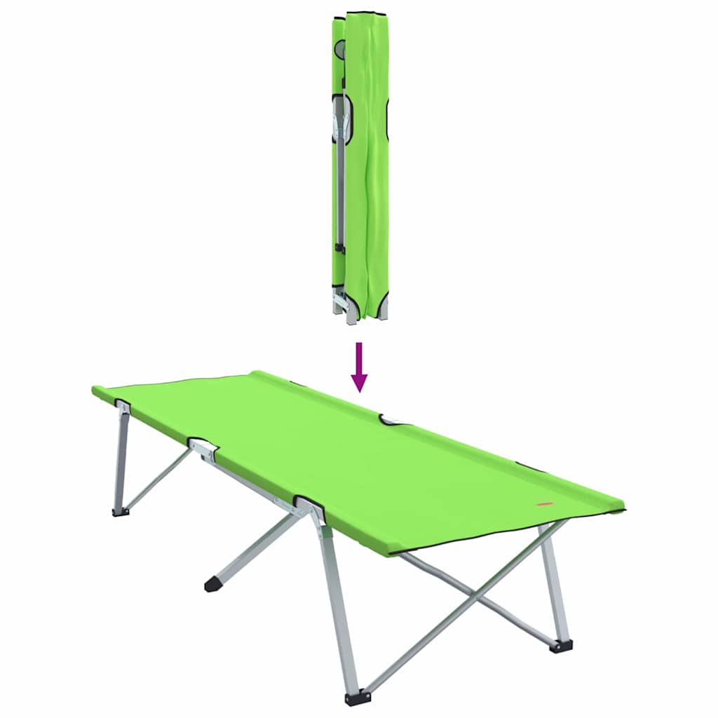 Összecsukható Kemping Ágy 2 pcs Zöld 194 x 62,5 x 42,5 cm