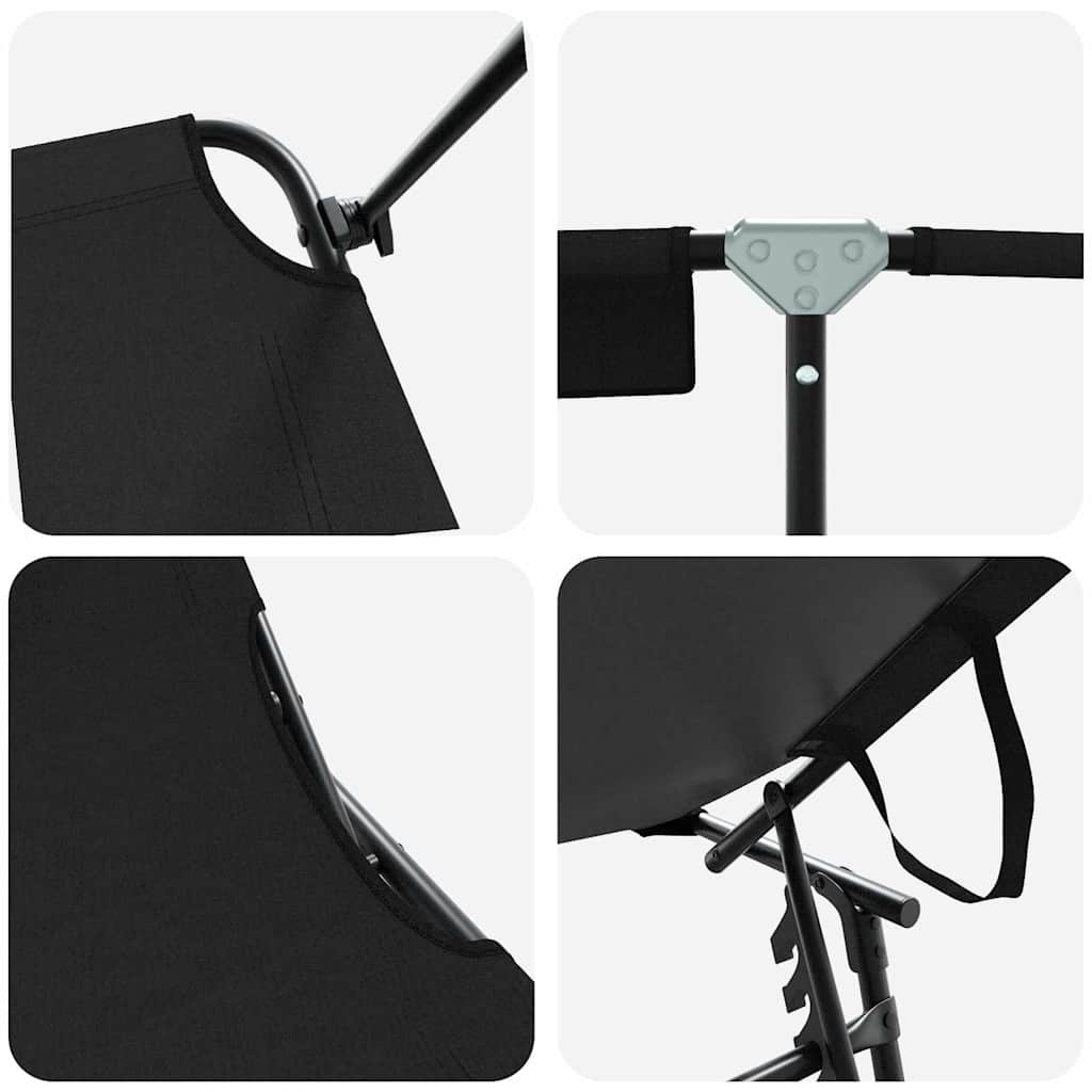 Összecsukható nyugágy 2 pcs Fekete 190 x 57 x 81 cm oxford