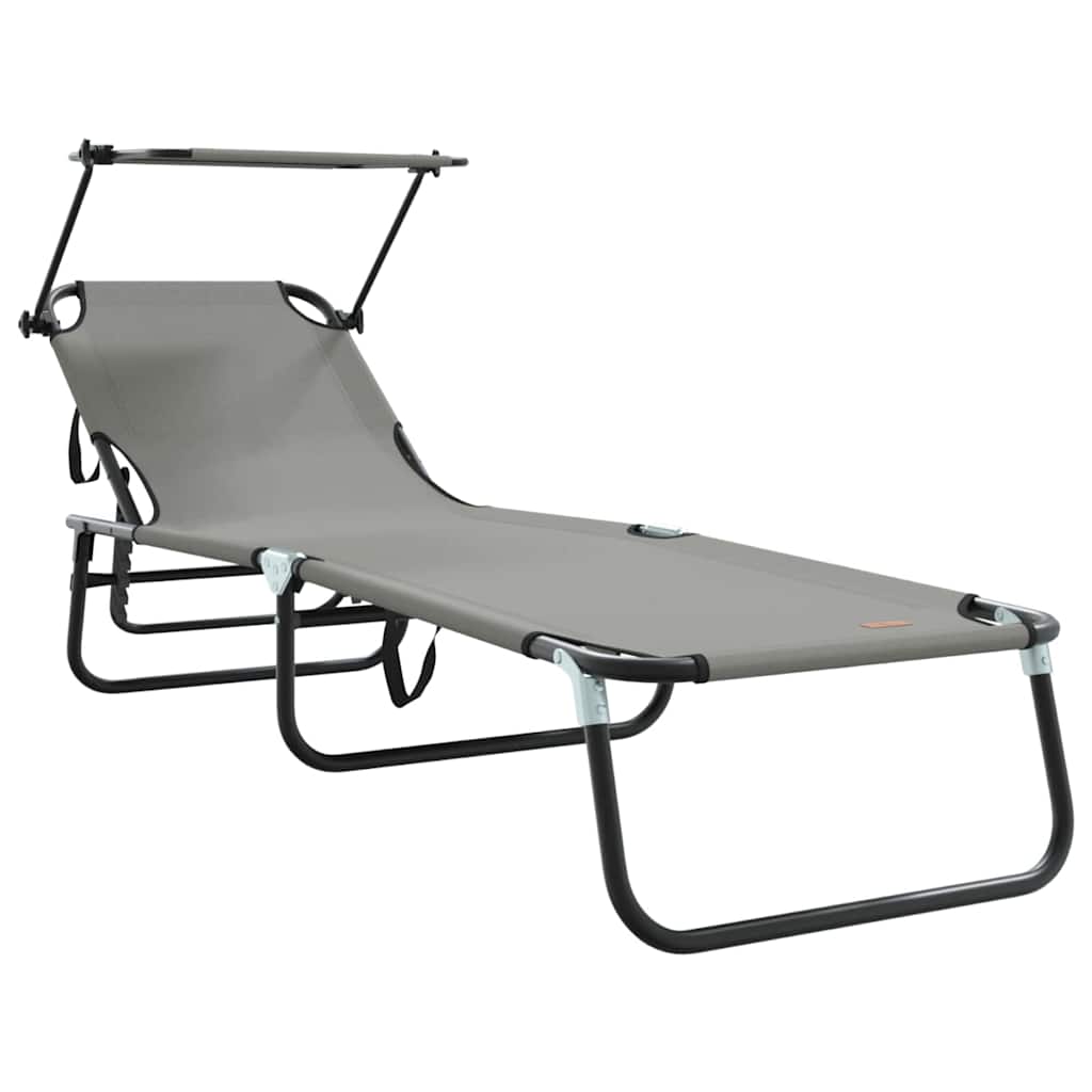 Összecsukható nyugágy 2 pcs Szürke 190 x 57 x 81 cm oxford