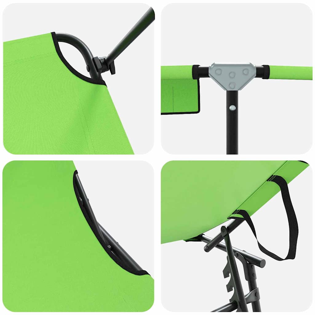Összecsukható nyugágy 2 pcs Zöld 190 x 57 x 81 cm oxford