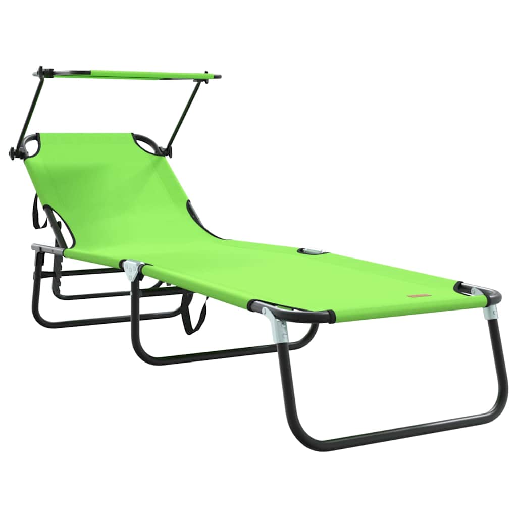 Összecsukható nyugágy 2 pcs Zöld 190 x 57 x 81 cm oxford