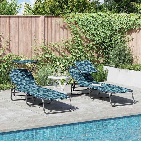 Összecsukható nyugágy 2 pcs Sokszínű 190 x 57 x 81 cm oxford