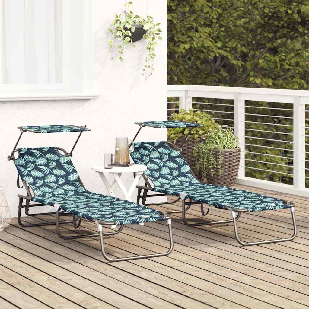 Összecsukható nyugágy 2 pcs Sokszínű 190 x 57 x 81 cm oxford
