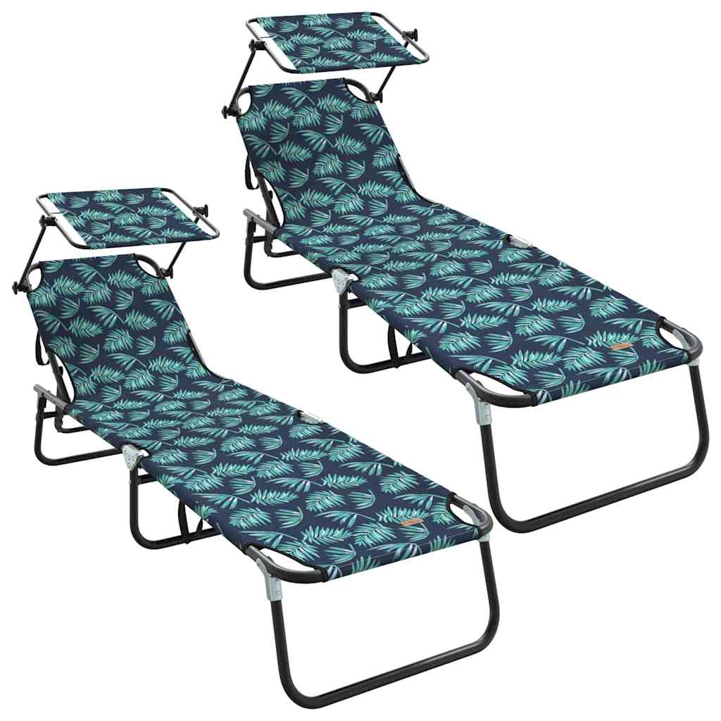 Összecsukható nyugágy 2 pcs Sokszínű 190 x 57 x 81 cm oxford