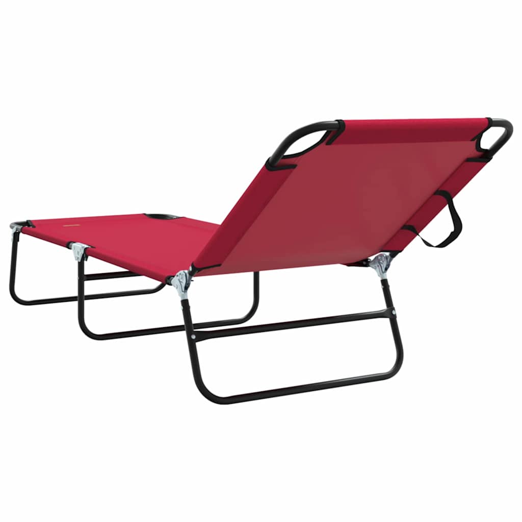 Összecsukható nyugágy 2 pcs Piros 188 x 57 x 86,5 cm Poliészter