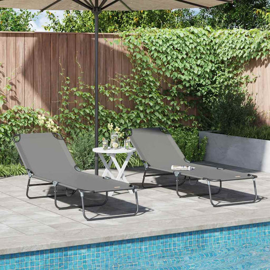 Összecsukható nyugágy 2 pcs Szürke 188 x 57 x 86,5 cm