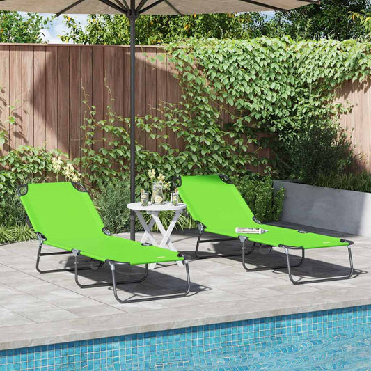 Összecsukható nyugágy 2 pcs Zöld 188 x 57 x 86,5 cm Poliészter