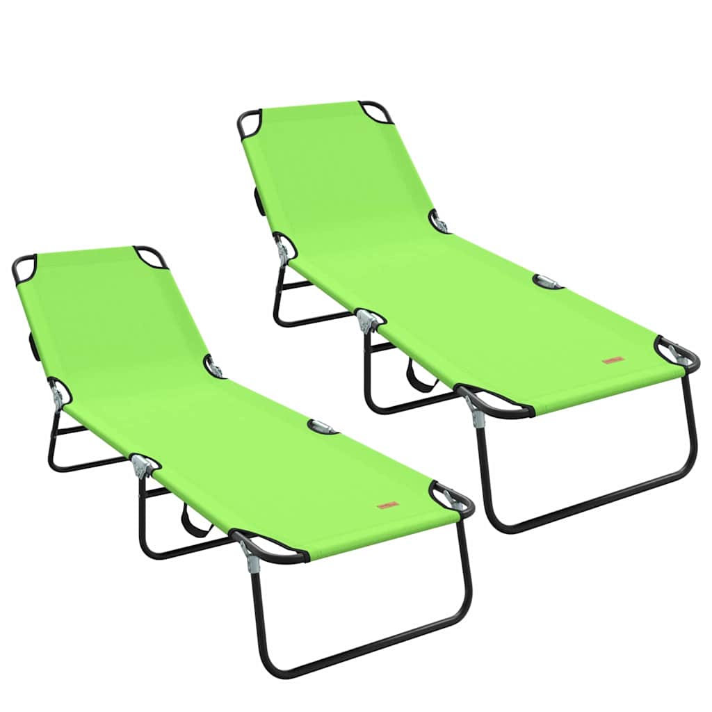 Összecsukható nyugágy 2 pcs Zöld 188 x 57 x 86,5 cm Poliészter