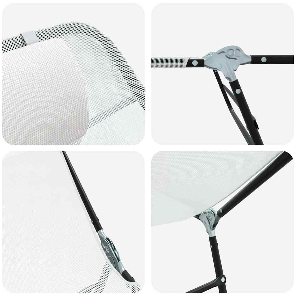Összecsukható nyugágy 2 pcs Krém 182 x 55 x 85,5 cm Textilén