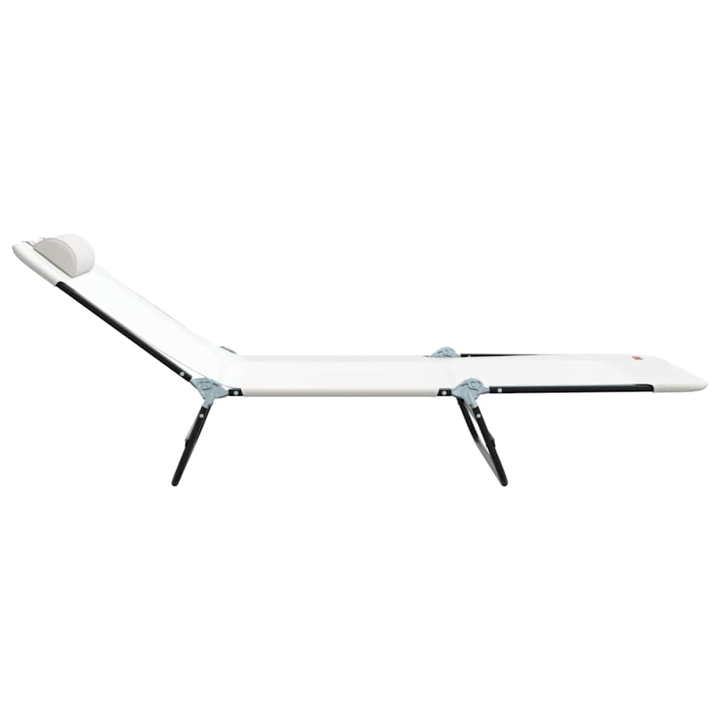 Összecsukható nyugágy 2 pcs Krém 182 x 55 x 85,5 cm Textilén