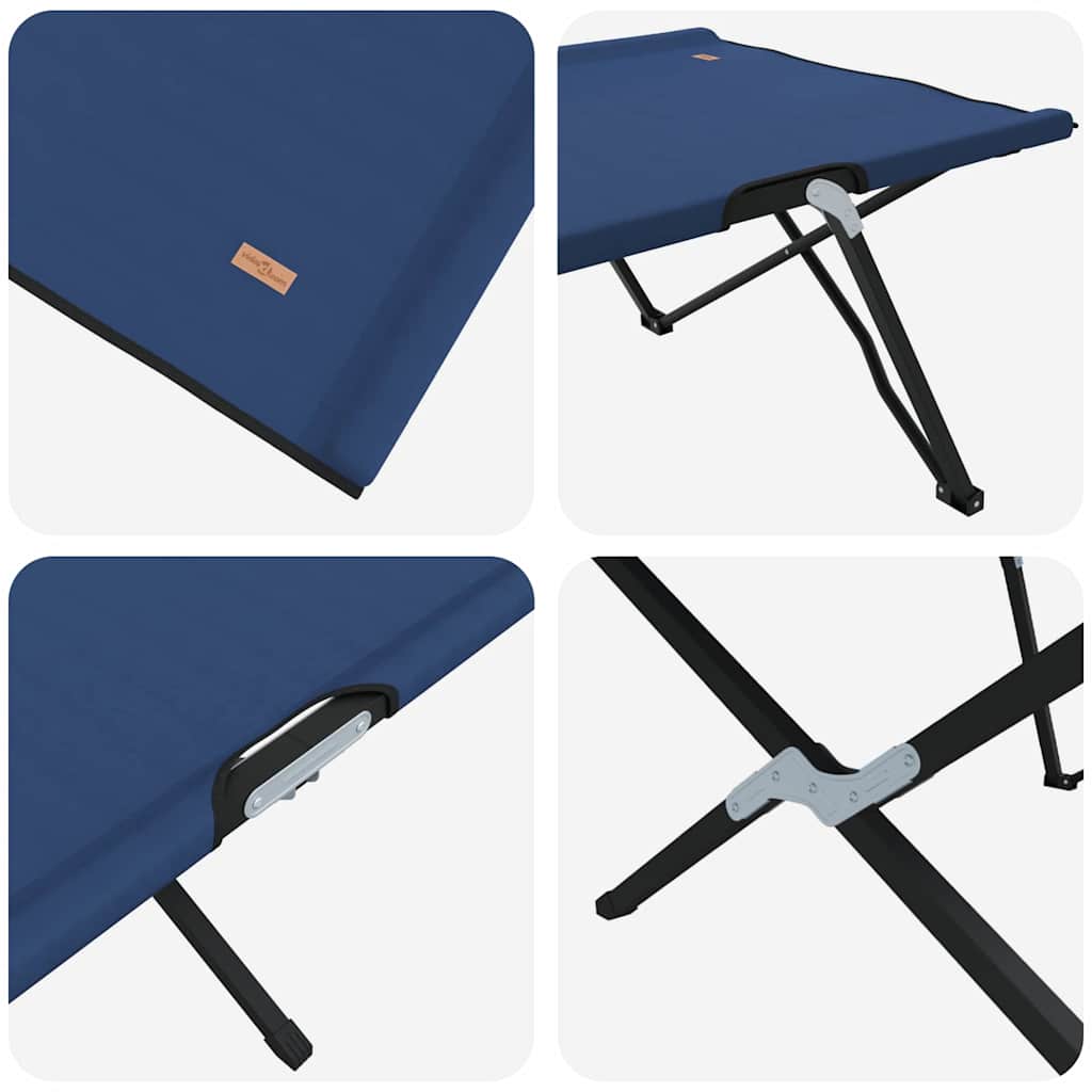 Összecsukható Kemping Ágy Kék 206 x 76 x 74 cm Oxford és Acél