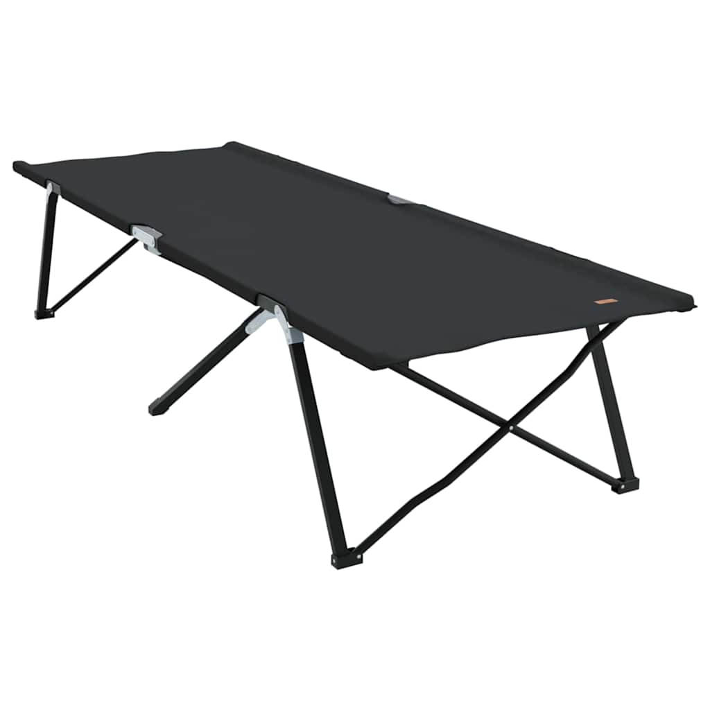 Összecsukható Kemping Ágy Fekete 206 x 76 x 74 cm