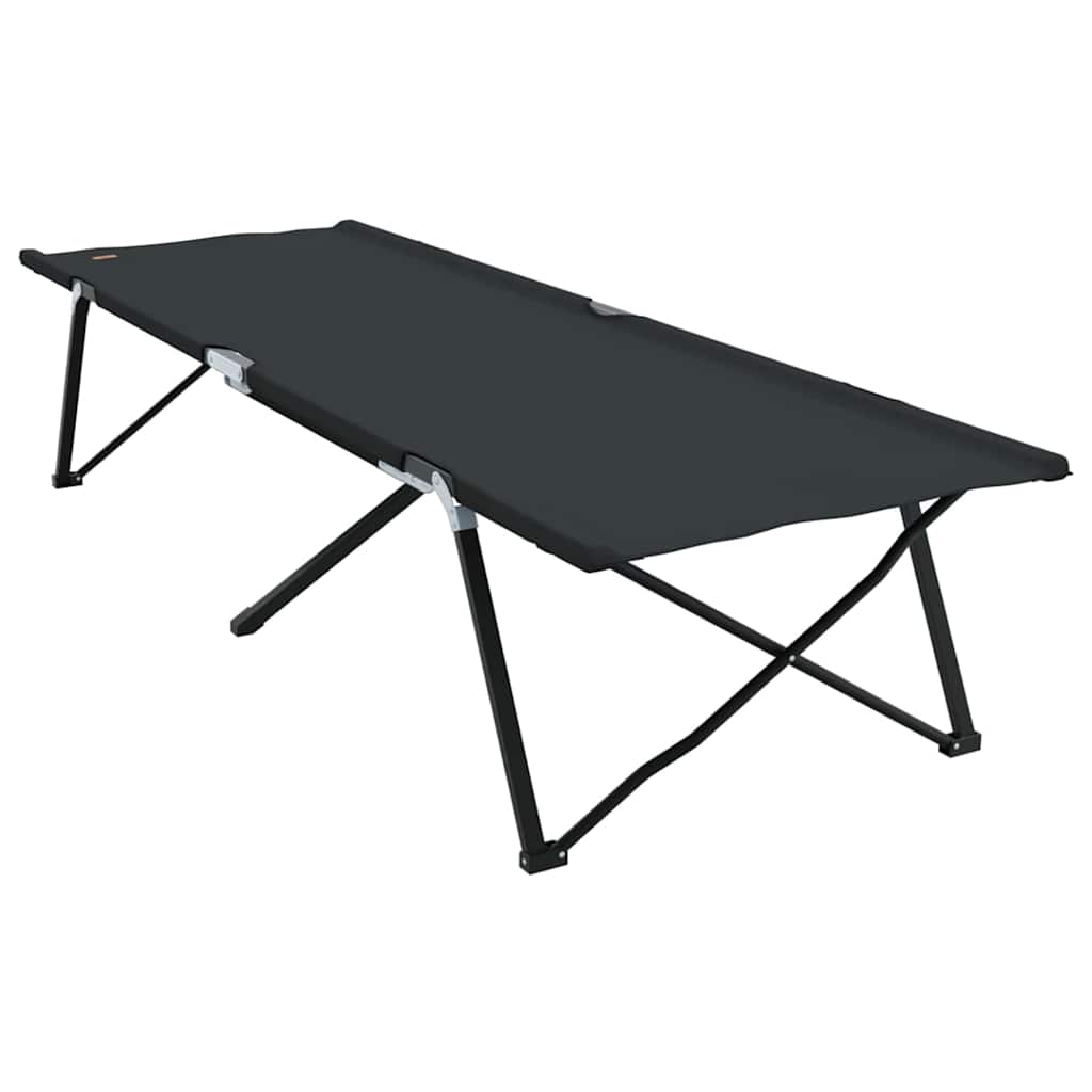 Összecsukható Kemping Ágy Fekete 206 x 76 x 74 cm