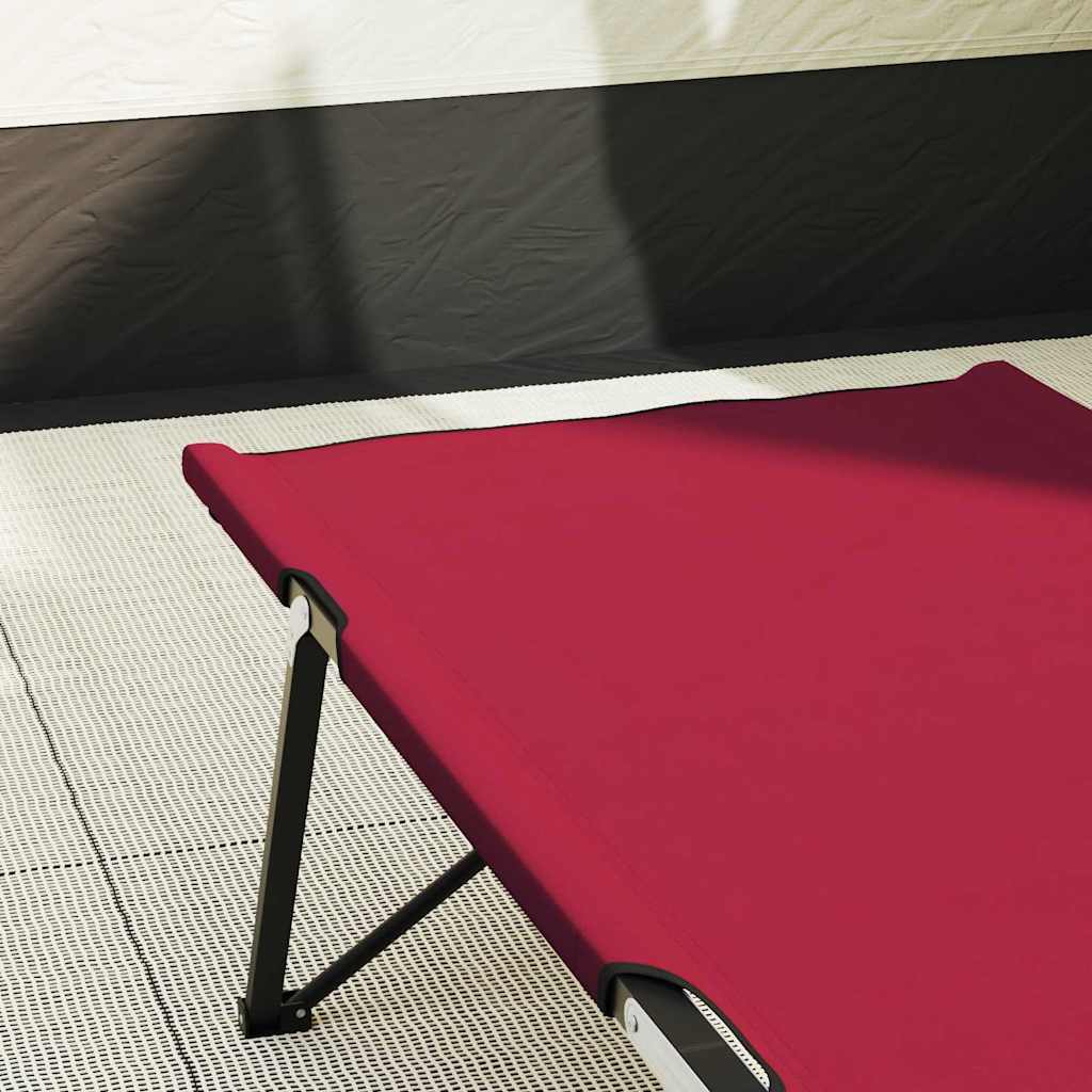 Összecsukható Kemping Ágy Piros 206 x 76 x 74 cm Oxford és Acél