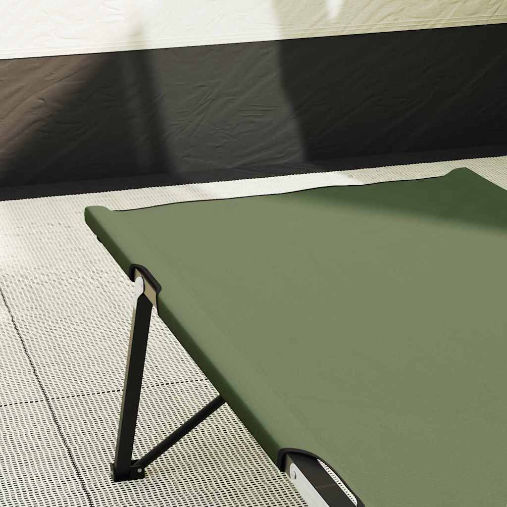 Összecsukható Kemping Ágy Zöld 206 x 76 x 74 cm Oxford és Acél