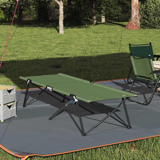Összecsukható Kemping Ágy Zöld 206 x 76 x 74 cm Oxford és Acél