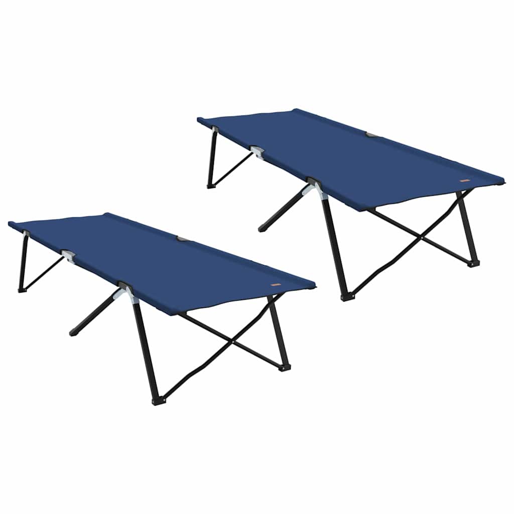Összecsukható Kemping Ágy 2 pcs Kék 206 x 76 x 74 cm