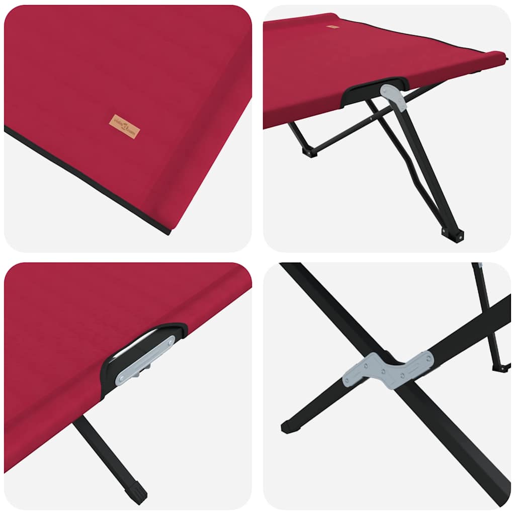 Összecsukható Kemping Ágy 2 pcs Piros 206 x 76 x 74 cm