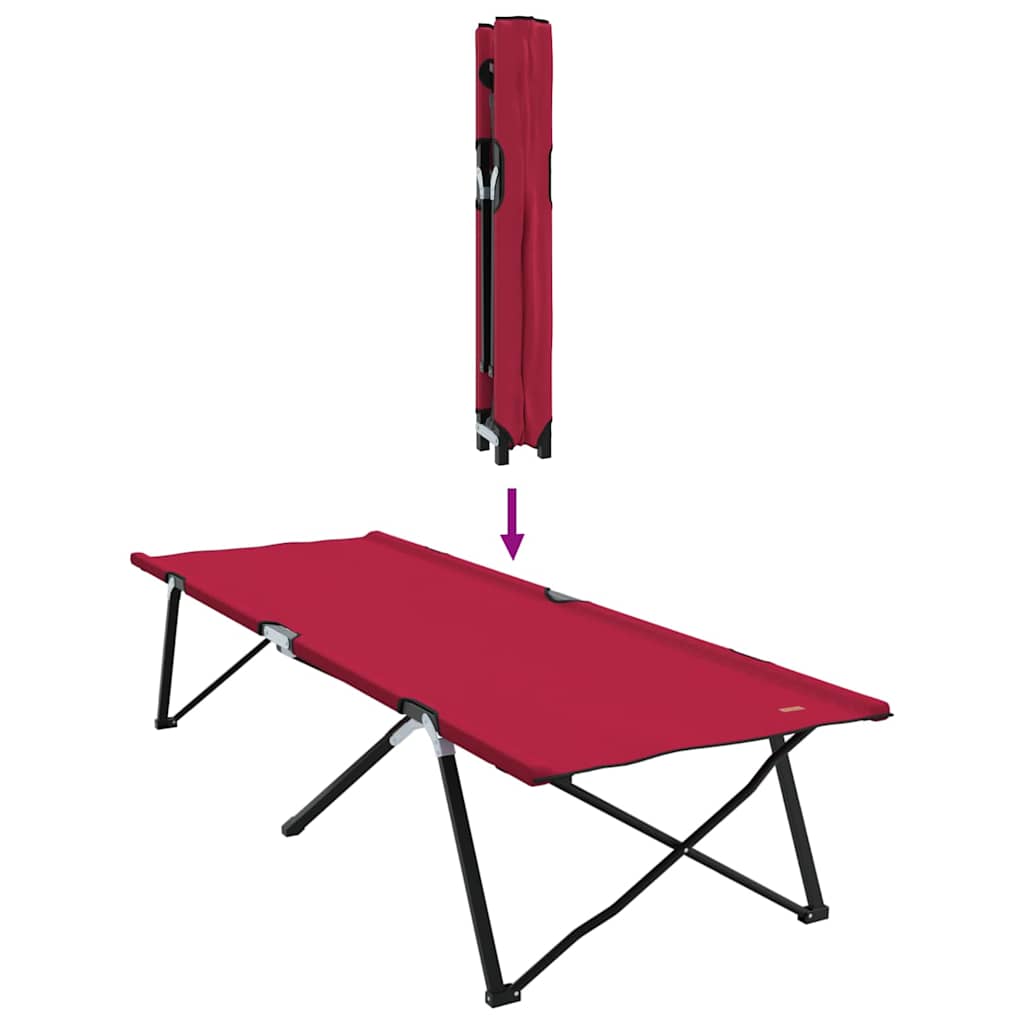 Összecsukható Kemping Ágy 2 pcs Piros 206 x 76 x 74 cm
