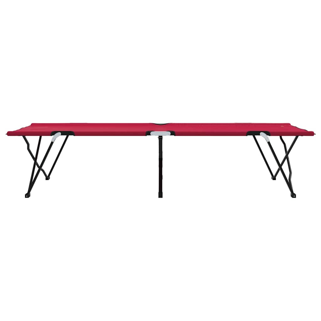 Összecsukható Kemping Ágy 2 pcs Piros 206 x 76 x 74 cm