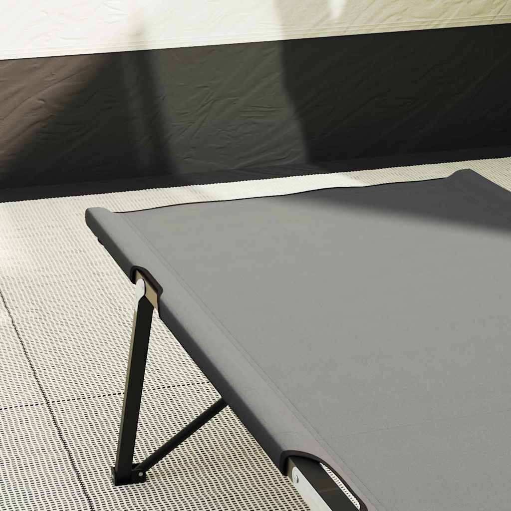 Összecsukható Kemping Ágy 2 pcs Szürke 206 x 76 x 74 cm