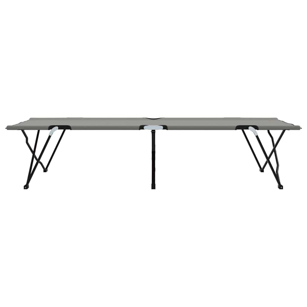 Összecsukható Kemping Ágy 2 pcs Szürke 206 x 76 x 74 cm