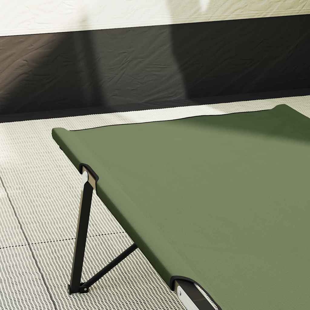 Összecsukható Kemping Ágy 2 pcs Zöld 206 x 76 x 74 cm