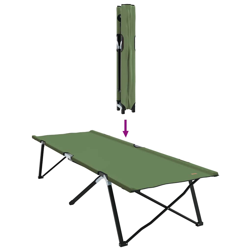 Összecsukható Kemping Ágy 2 pcs Zöld 206 x 76 x 74 cm