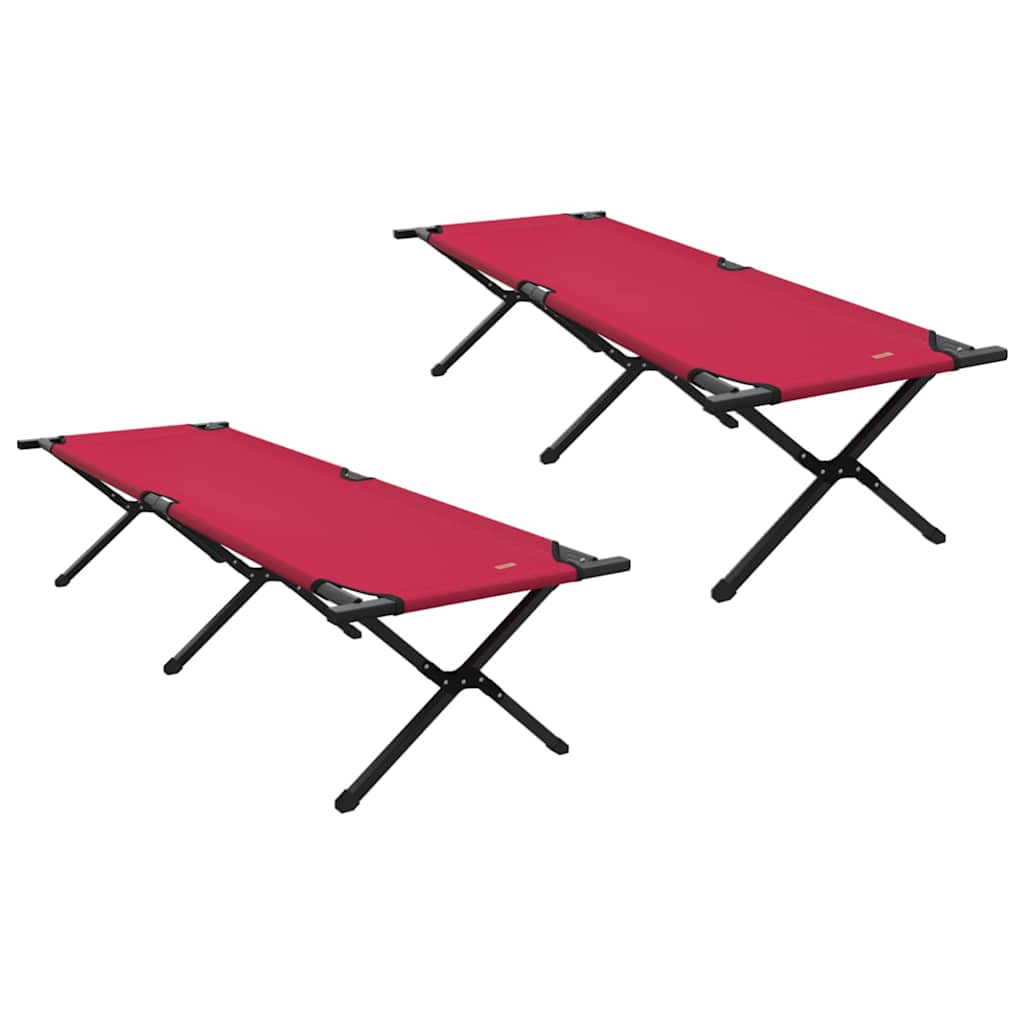 Összecsukható Kemping Ágy 2 pcs Piros 193 x 69 x 45 cm