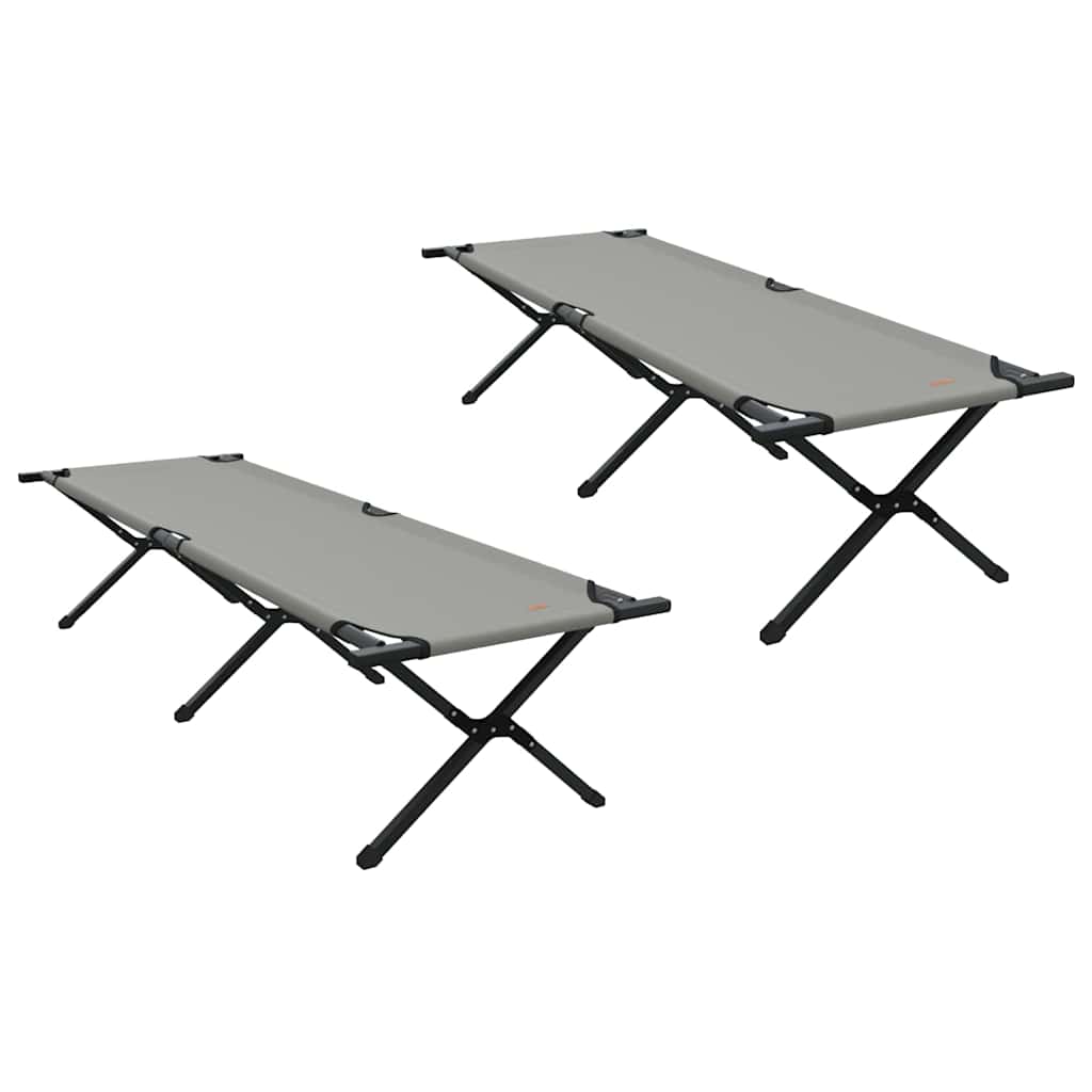 Összecsukható Kemping Ágy 2 db Szürke 193 x 69 x 45 cm