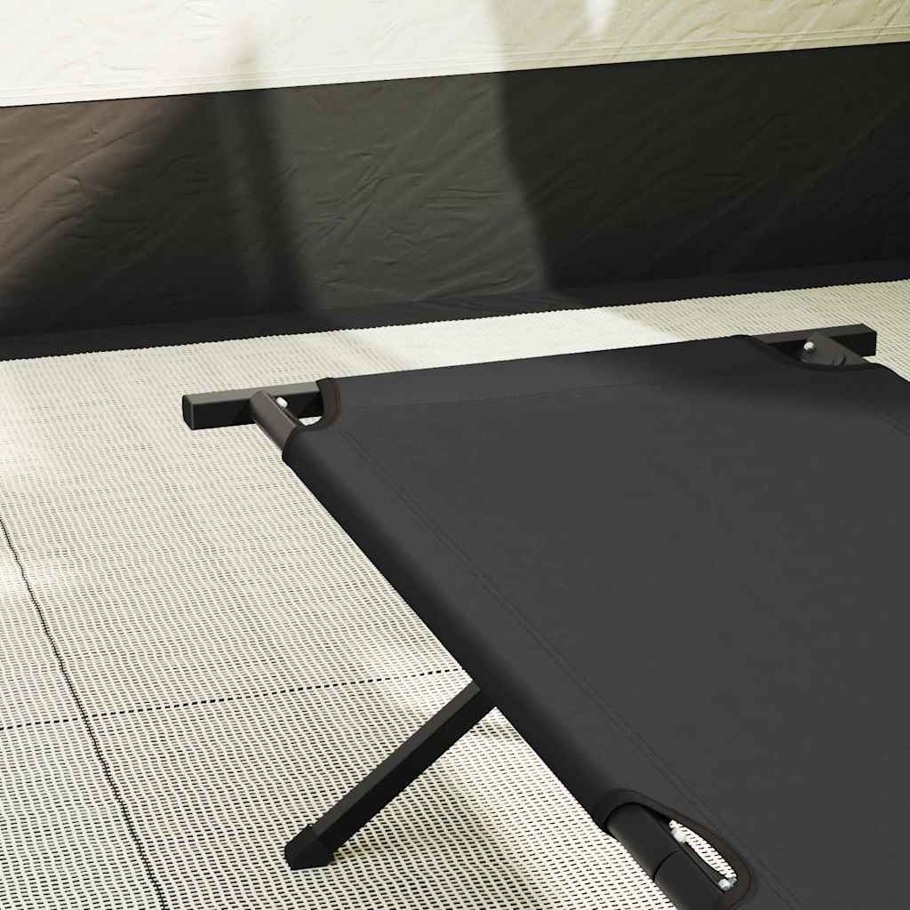Összecsukható Kemping Ágy Fekete 210 x 80 x 46 cm Oxford szövet