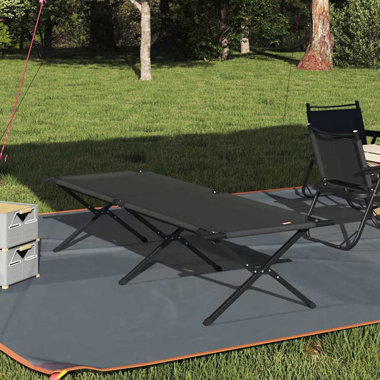 Összecsukható Kemping Ágy Fekete 210 x 80 x 46 cm Oxford szövet