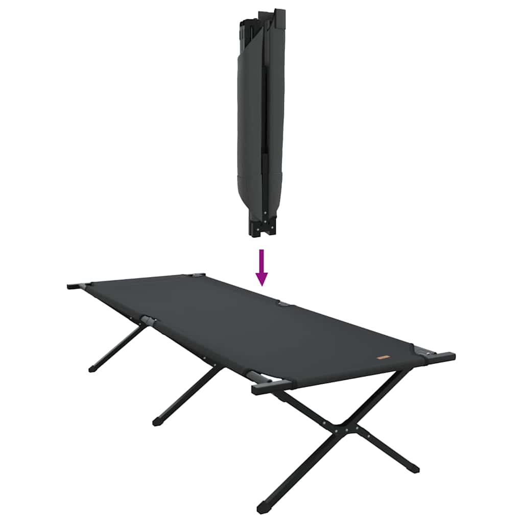 Összecsukható Kemping Ágy Fekete 210 x 80 x 46 cm Oxford szövet