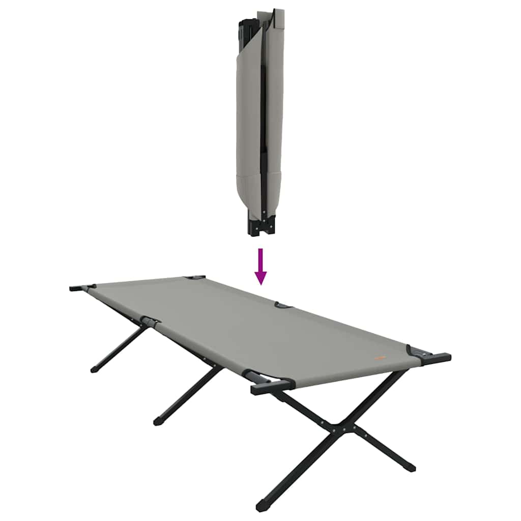 Összecsukható Kemping Ágy Szürke 210 x 80 x 46 cm Oxford szövet