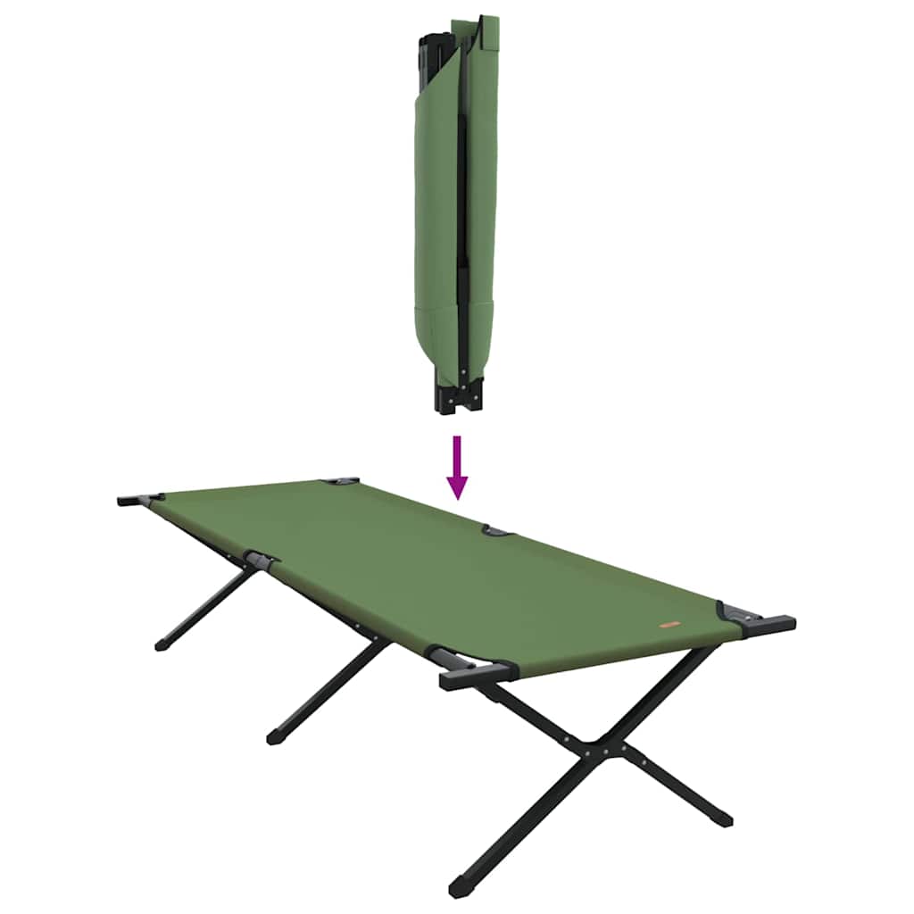 Összecsukható Kemping Ágy Zöld 210 x 80 x 46 cm Oxford szövet