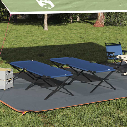 Összecsukható Kemping Ágy 2 pcs Kék 210 x 80 x 46 cm