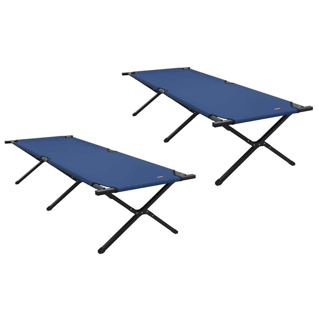 Összecsukható Kemping Ágy 2 pcs Kék 210 x 80 x 46 cm