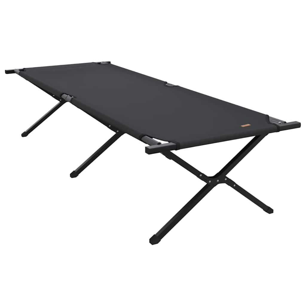 Összecsukható Kemping Ágy 2 pcs Fekete 210 x 80 x 46 cm