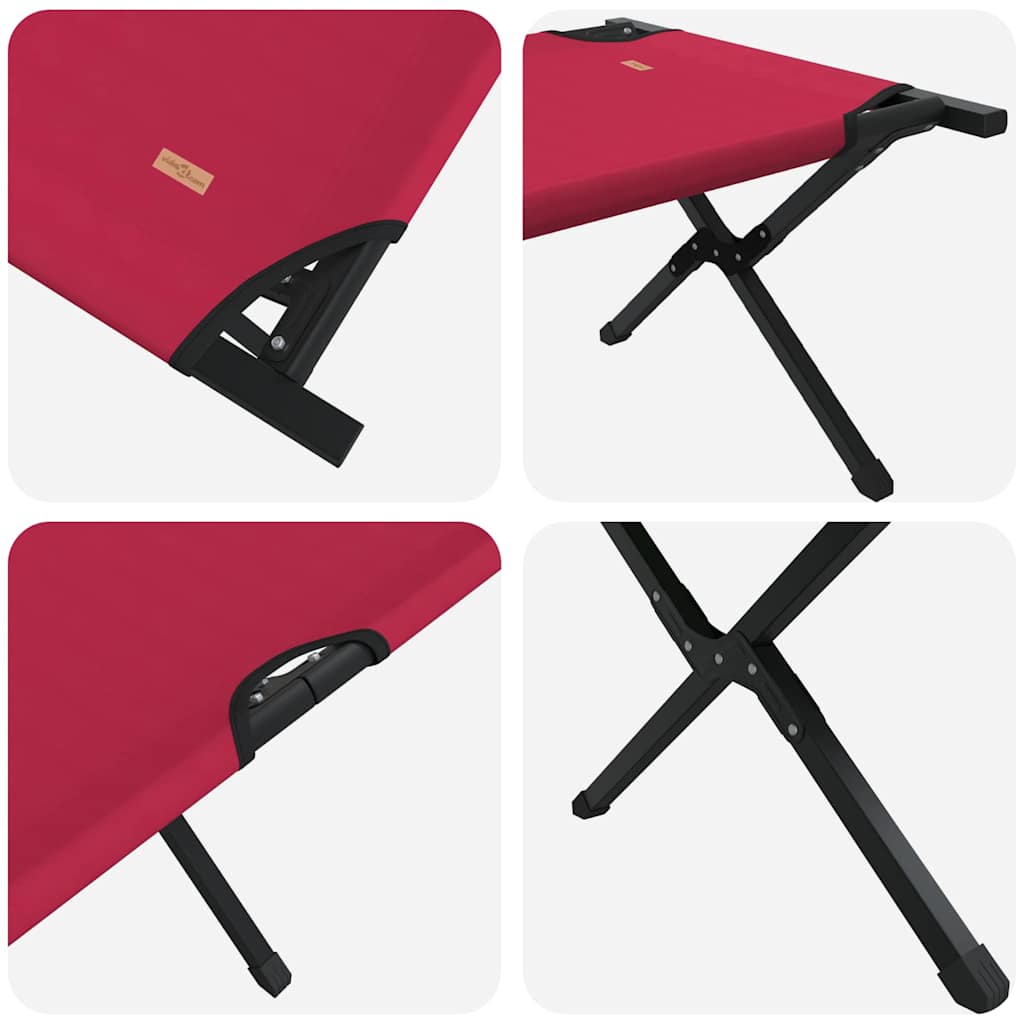 Összecsukható Kemping Ágy 2 pcs Piros 210 x 80 x 46 cm