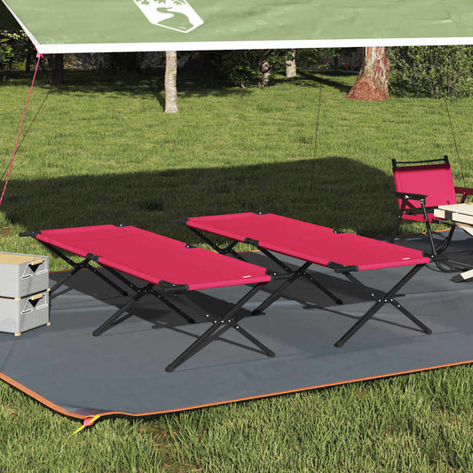 Összecsukható Kemping Ágy 2 pcs Piros 210 x 80 x 46 cm