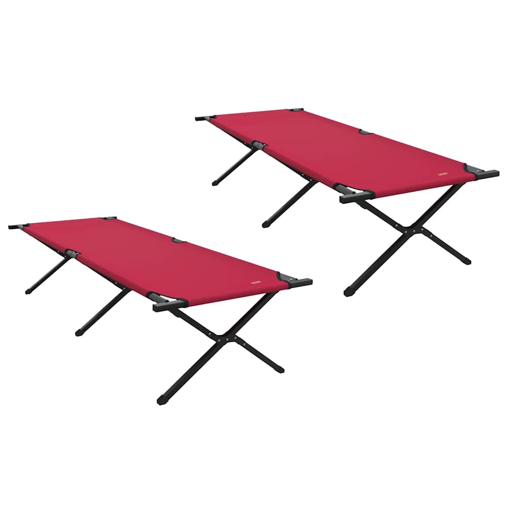 Összecsukható Kemping Ágy 2 pcs Piros 210 x 80 x 46 cm