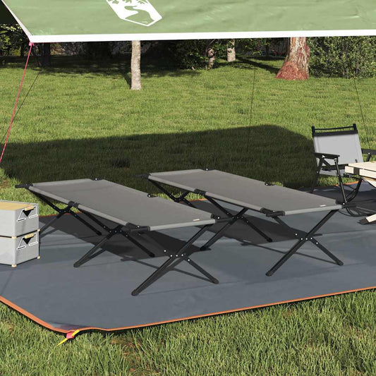 Összecsukható Kemping Ágy 2 pcs Szürke 210 x 80 x 46 cm