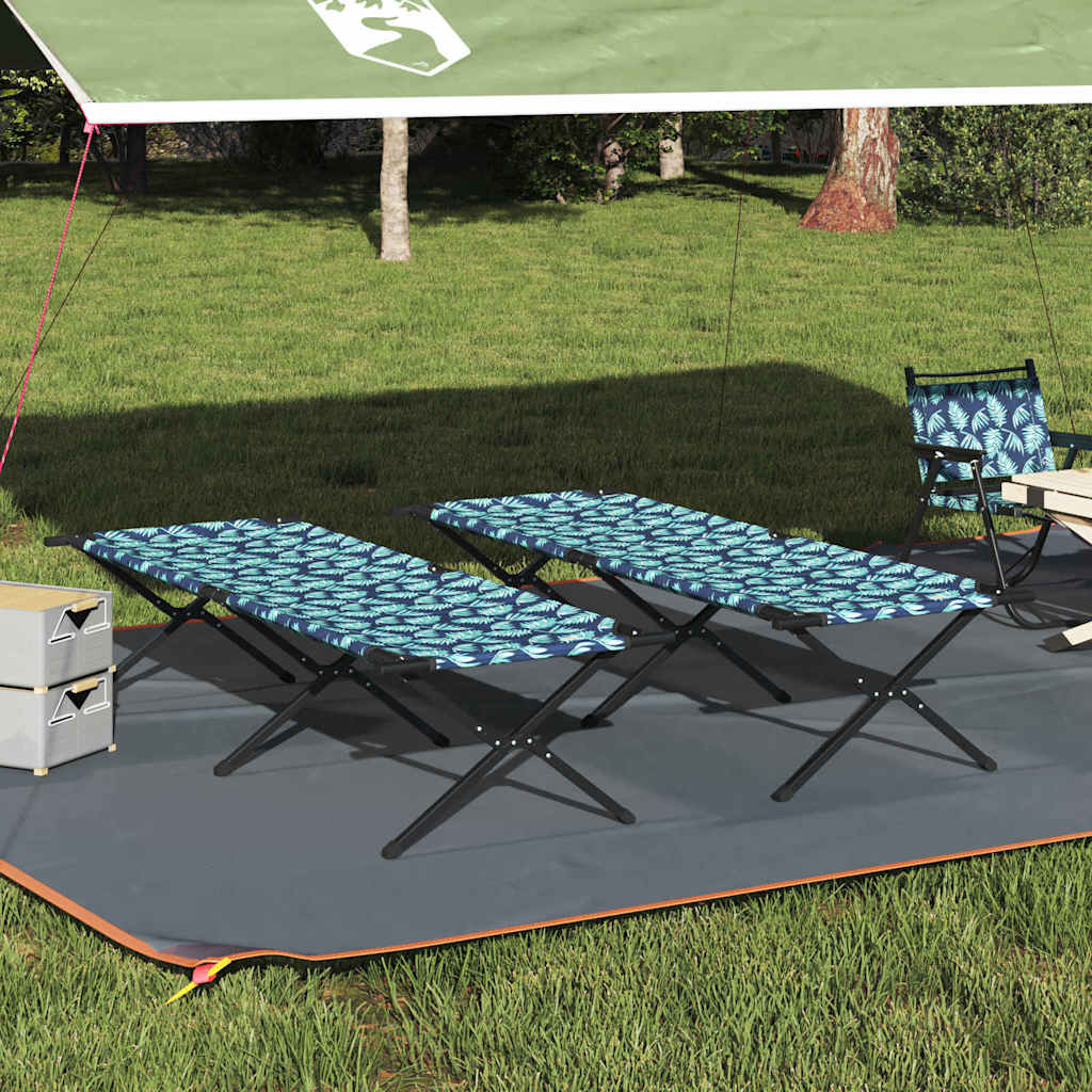 Összecsukható Kemping Ágy Levél 2 pcs Erdő 210 x 80 x 46 cm