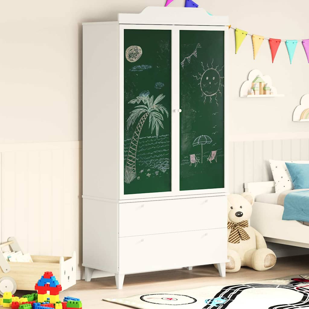 Krétával Írt Dresser ROROS Fehér 90 x 45 x 180 cm Szerelt Fa