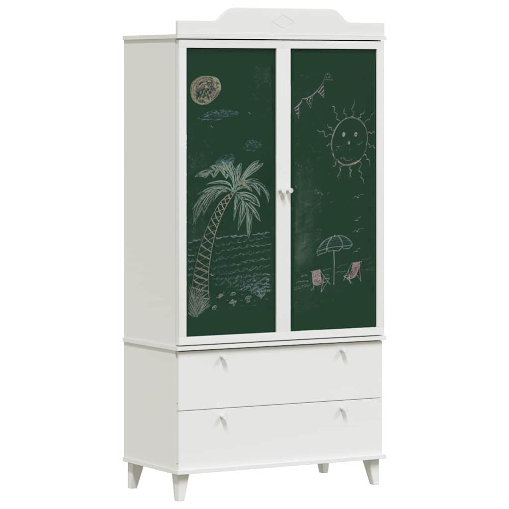 Krétával Írt Dresser ROROS Fehér 90 x 45 x 180 cm Szerelt Fa
