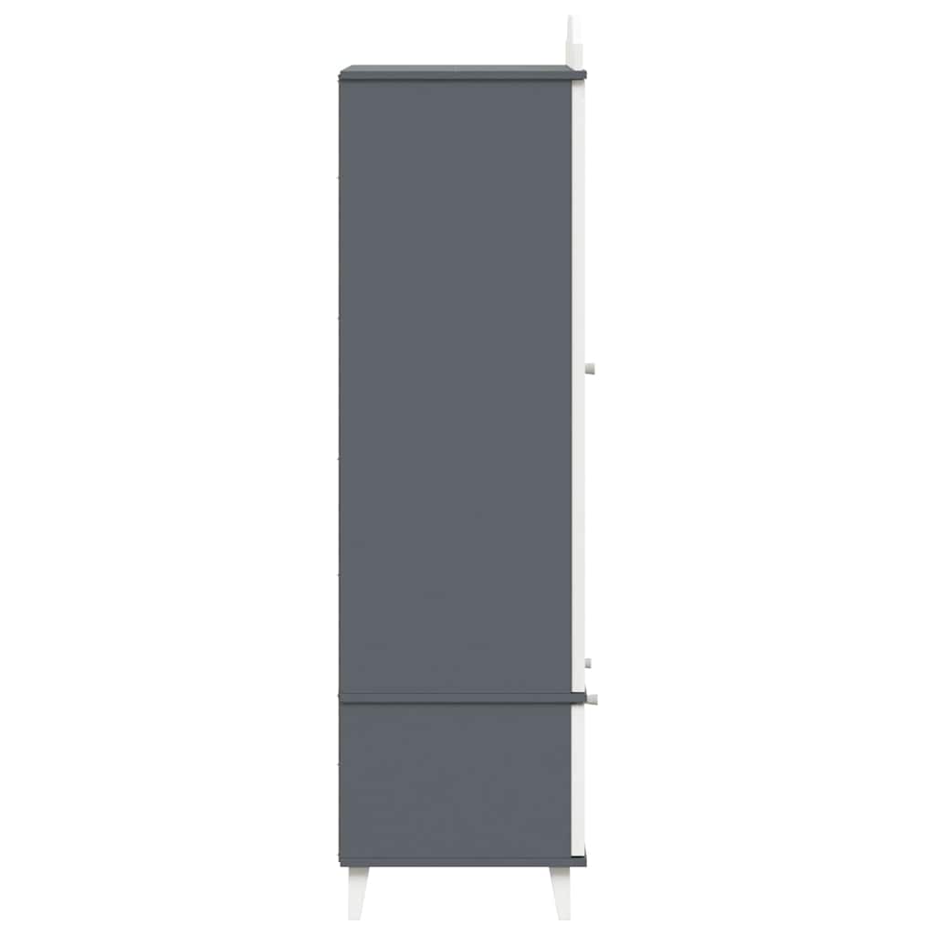 Szekrény krétatáblával Szürke és Fehér 90 x 45 x 180 cm Faanyag