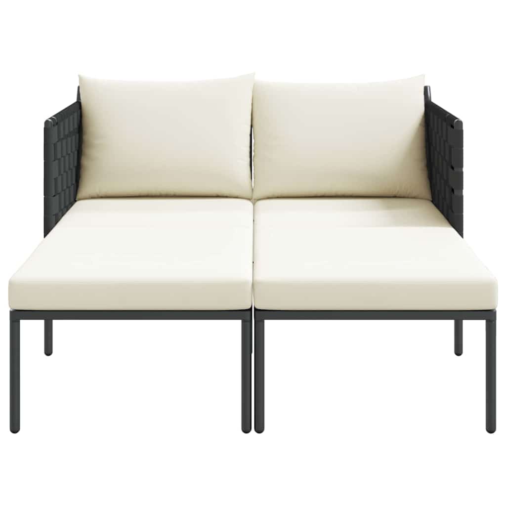Napozóágy párnával Antracit 153 x 115 x 69.5 cm Porszórt acél