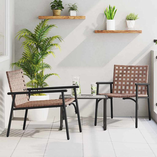 Kerti Szék 2 pcs Barna 78 x 55,5 x 75,5 cm polirattan