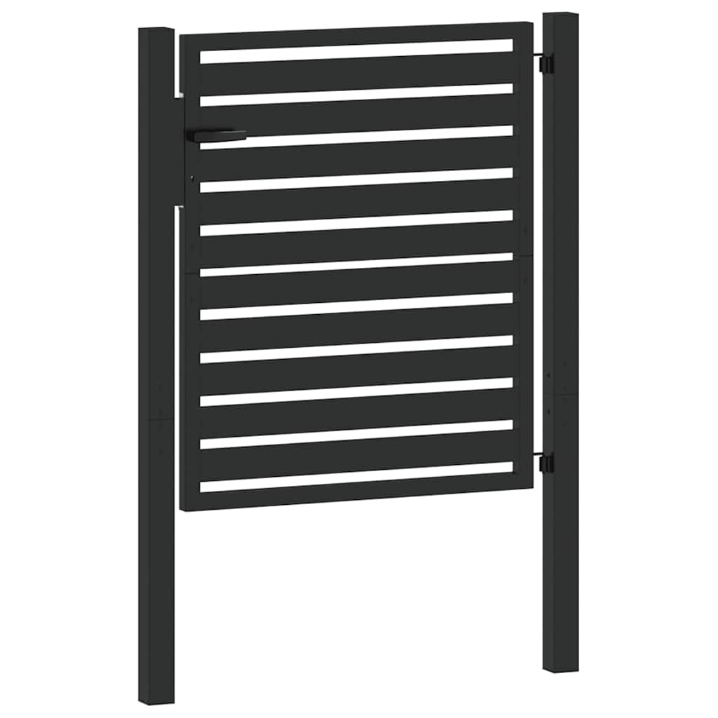 fekete alumínium kerti kapu zárható 100x100 cm