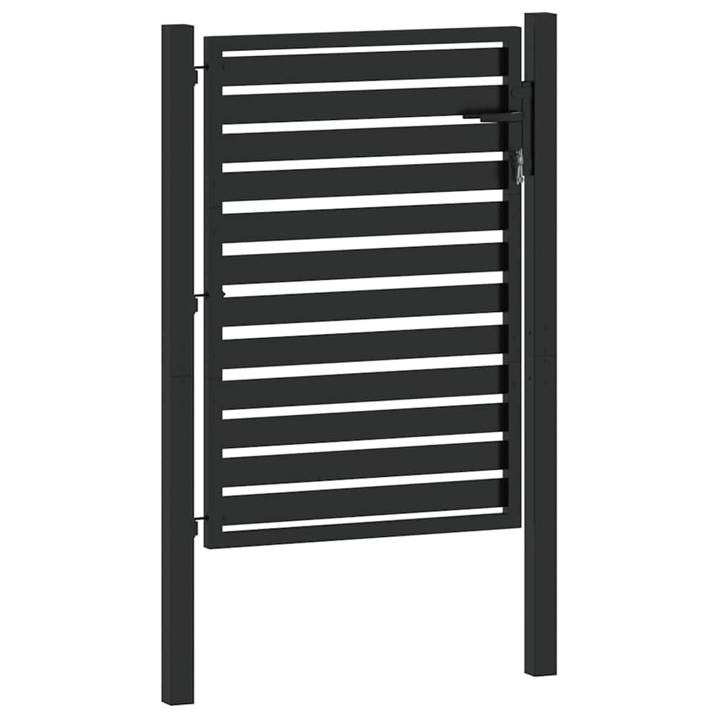 fekete alumínium kerti kapu zárható 100x120 cm